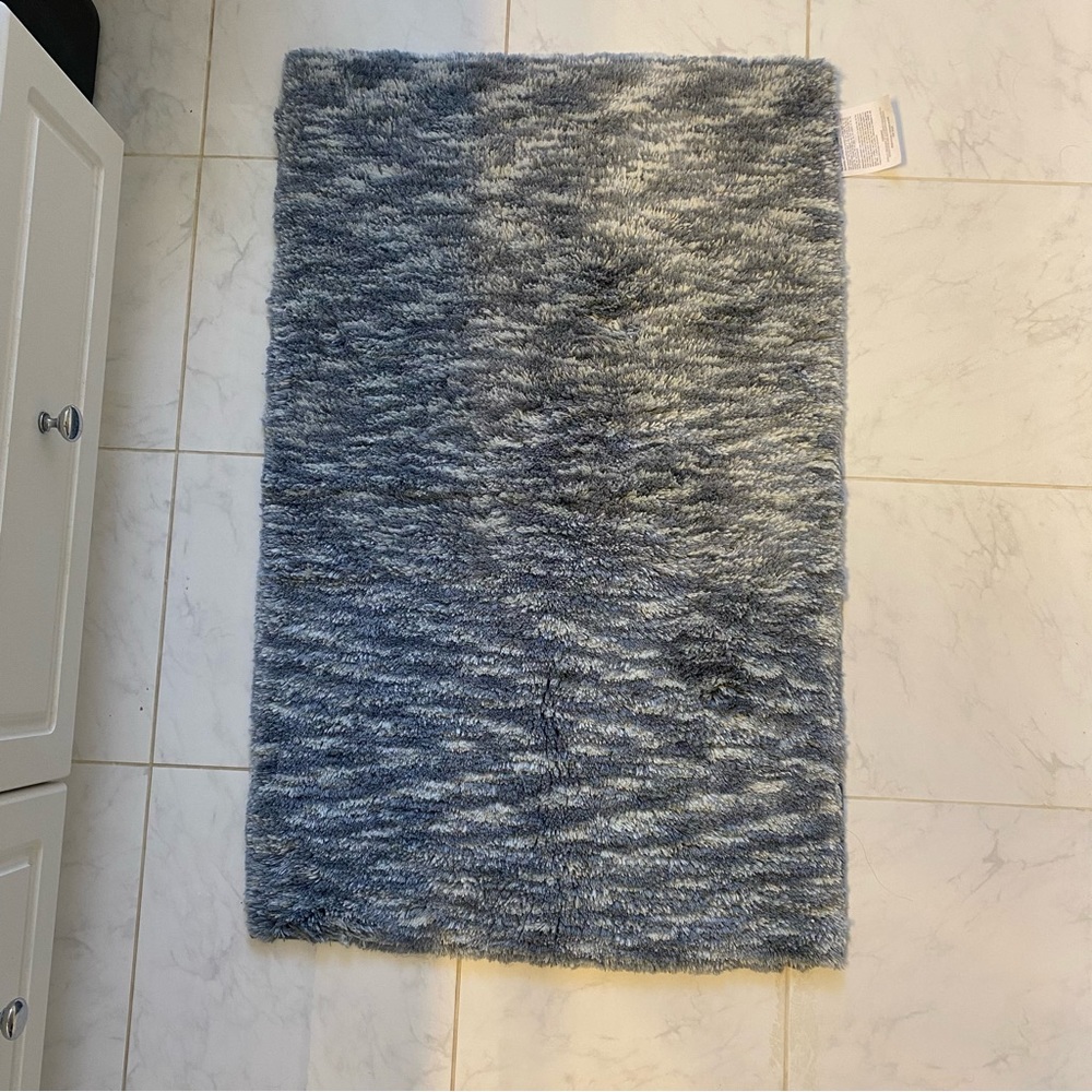 Heather Blue Shag Bathroom Rug